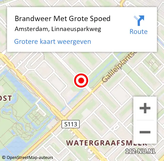 Locatie op kaart van de 112 melding: Brandweer Met Grote Spoed Naar Amsterdam, Linnaeusparkweg op 27 februari 2019 13:32