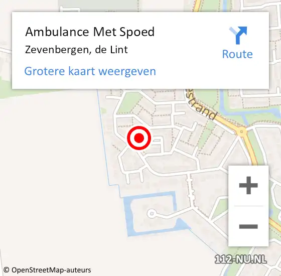 Locatie op kaart van de 112 melding: Ambulance Met Spoed Naar Zevenbergen, de Lint op 28 februari 2019 11:44