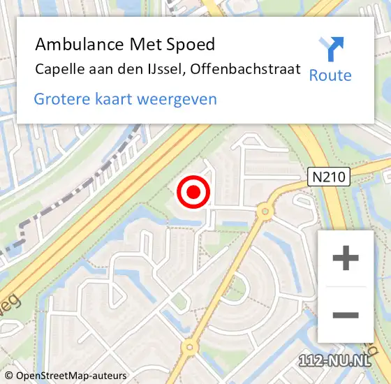 Locatie op kaart van de 112 melding: Ambulance Met Spoed Naar Capelle aan den IJssel, Offenbachstraat op 28 februari 2019 12:29