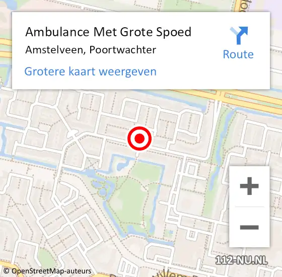 Locatie op kaart van de 112 melding: Ambulance Met Grote Spoed Naar Amstelveen, Poortwachter op 28 februari 2019 16:40