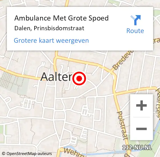 Locatie op kaart van de 112 melding: Ambulance Met Grote Spoed Naar Dalen, Prinsbisdomstraat op 1 maart 2019 10:09