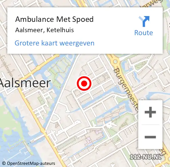Locatie op kaart van de 112 melding: Ambulance Met Spoed Naar Aalsmeer, Ketelhuis op 1 maart 2019 12:03