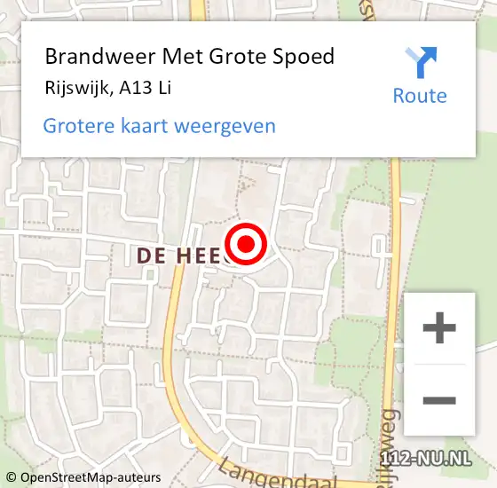 Locatie op kaart van de 112 melding: Brandweer Met Grote Spoed Naar Rijswijk, A4 Li op 1 maart 2019 18:23