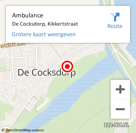 Locatie op kaart van de 112 melding: Ambulance De Cocksdorp, Kikkertstraat op 2 maart 2019 02:40