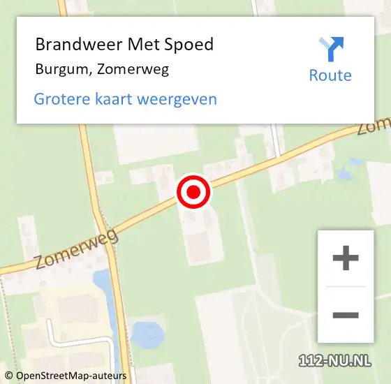 Locatie op kaart van de 112 melding: Brandweer Met Spoed Naar Burgum, Zomerweg op 2 maart 2019 05:34