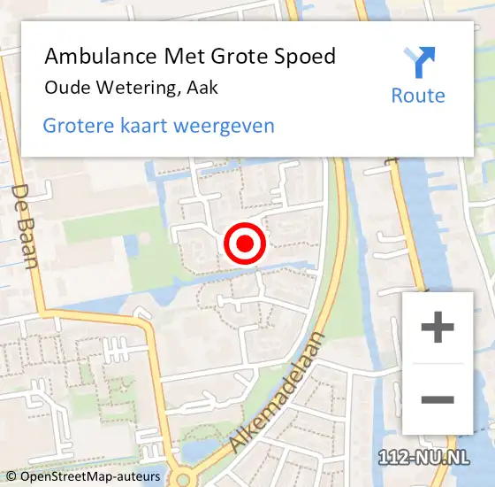 Locatie op kaart van de 112 melding: Ambulance Met Grote Spoed Naar Oude Wetering, Aak op 2 maart 2019 06:34