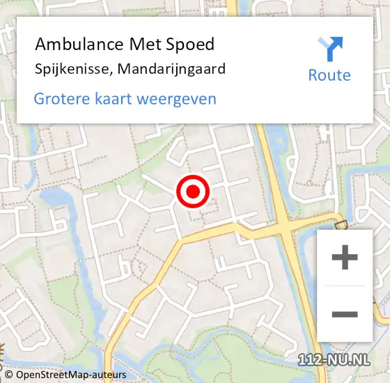 Locatie op kaart van de 112 melding: Ambulance Met Spoed Naar Spijkenisse, Mandarijngaard op 2 maart 2019 12:11