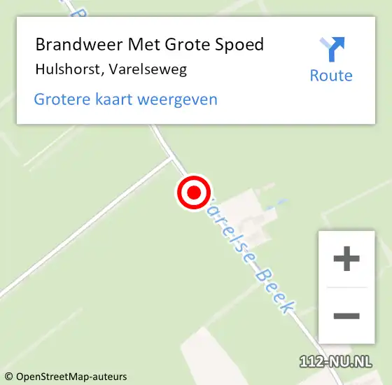 Locatie op kaart van de 112 melding: Brandweer Met Grote Spoed Naar Hulshorst, Varelseweg op 2 maart 2019 20:04