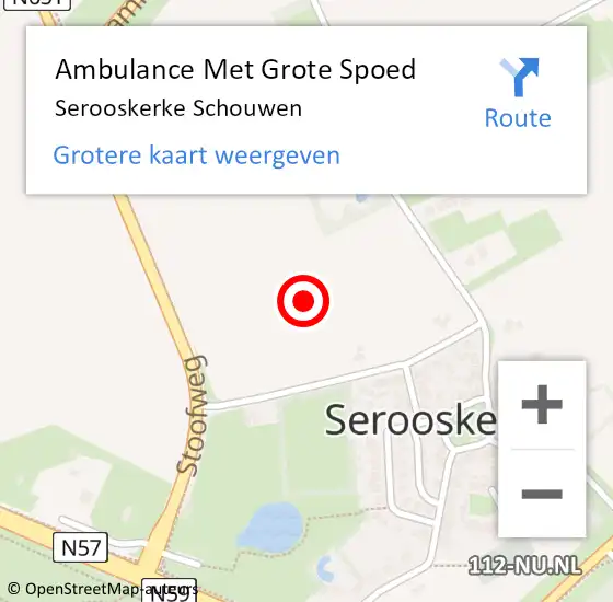 Locatie op kaart van de 112 melding: Ambulance Met Grote Spoed Naar Serooskerke Schouwen op 3 maart 2019 02:39
