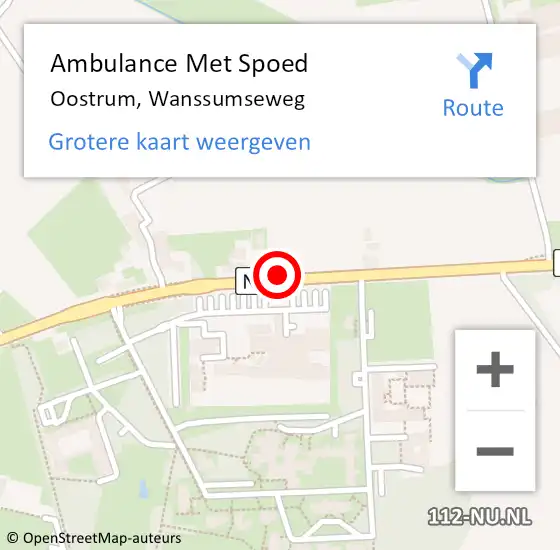 Locatie op kaart van de 112 melding: Ambulance Met Spoed Naar Oostrum, Wanssumseweg op 3 maart 2019 11:51