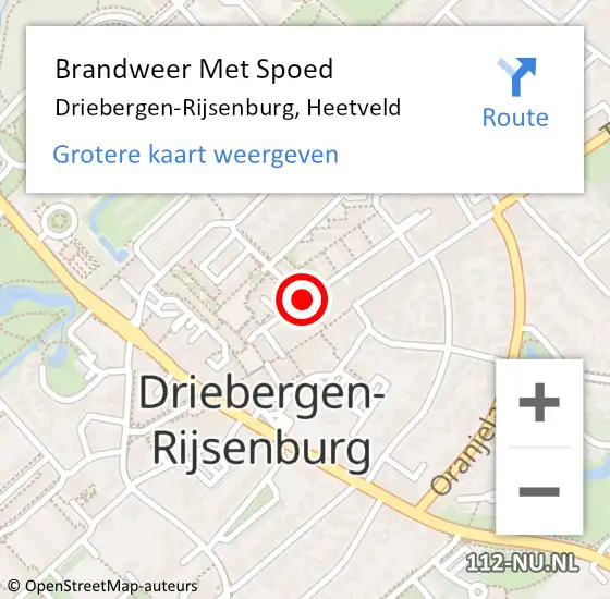 Locatie op kaart van de 112 melding: Brandweer Met Spoed Naar Driebergen-Rijsenburg, Heetveld op 4 maart 2019 13:05