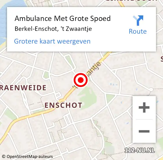 Locatie op kaart van de 112 melding: Ambulance Met Grote Spoed Naar Berkel-Enschot, 't Zwaantje op 4 maart 2019 17:07