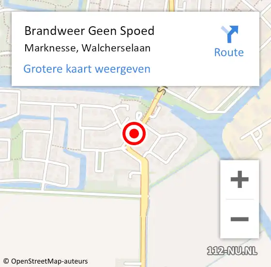 Locatie op kaart van de 112 melding: Brandweer Geen Spoed Naar Marknesse, Walcherselaan op 4 maart 2019 19:51