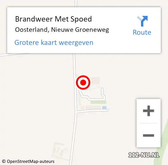 Locatie op kaart van de 112 melding: Brandweer Met Spoed Naar Oosterland, Nieuwe Groeneweg op 25 maart 2014 12:31