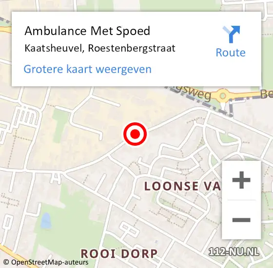 Locatie op kaart van de 112 melding: Ambulance Met Spoed Naar Kaatsheuvel, Roestenbergstraat op 5 maart 2019 23:38