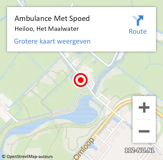 Locatie op kaart van de 112 melding: Ambulance Met Spoed Naar Heiloo, Het Maalwater op 6 maart 2019 12:29