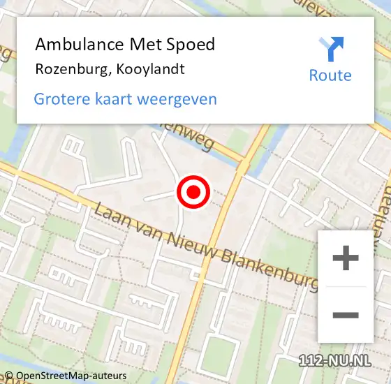 Locatie op kaart van de 112 melding: Ambulance Met Spoed Naar Rozenburg, Kooylandt op 6 maart 2019 22:33