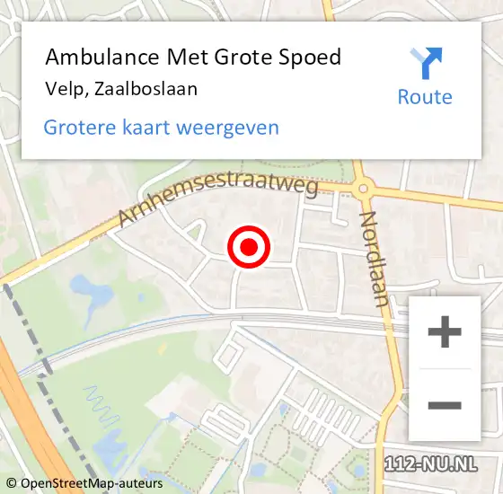 Locatie op kaart van de 112 melding: Ambulance Met Grote Spoed Naar Velp, A348 Re op 7 maart 2019 14:11