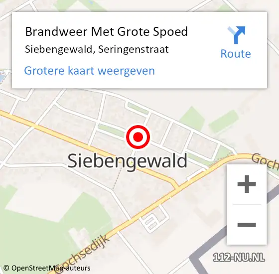 Locatie op kaart van de 112 melding: Brandweer Met Grote Spoed Naar Siebengewald, Seringenstraat op 7 maart 2019 15:06