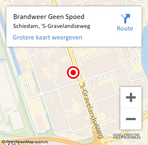 Locatie op kaart van de 112 melding: Brandweer Geen Spoed Naar Schiedam, 'S-Gravelandseweg op 8 maart 2019 11:11