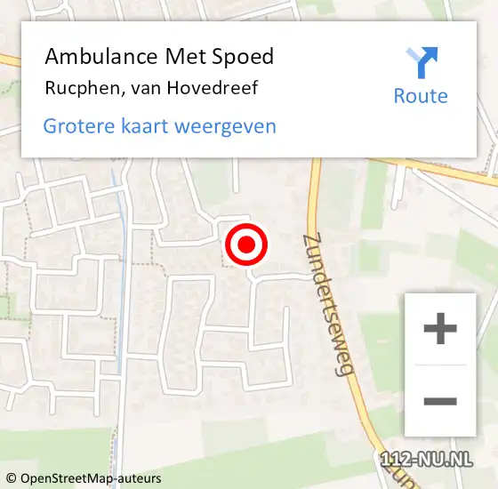 Locatie op kaart van de 112 melding: Ambulance Met Spoed Naar Rucphen, van Hovedreef op 9 maart 2019 03:21