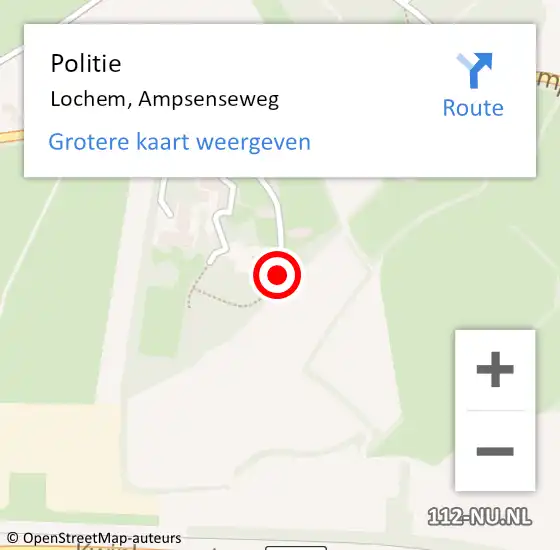 Locatie op kaart van de 112 melding: Politie Lochem, Ampsenseweg op 9 maart 2019 13:29