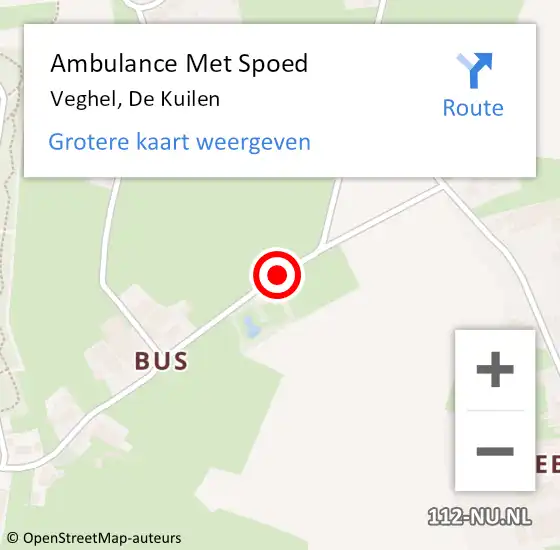 Locatie op kaart van de 112 melding: Ambulance Met Spoed Naar Veghel, De Kuilen op 9 maart 2019 15:56