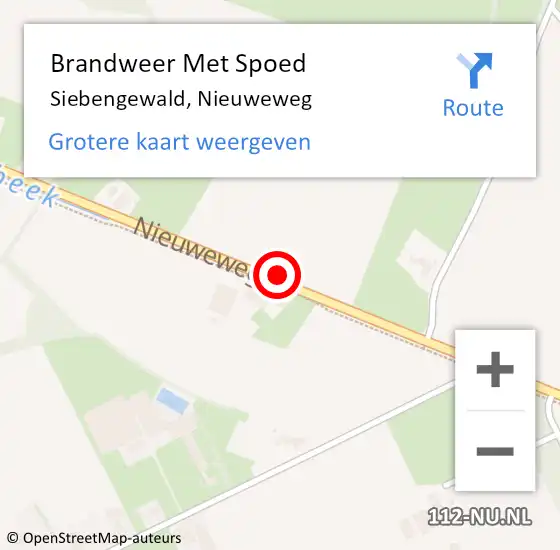 Locatie op kaart van de 112 melding: Brandweer Met Spoed Naar Siebengewald, Nieuweweg op 9 maart 2019 16:47