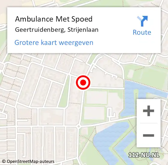 Locatie op kaart van de 112 melding: Ambulance Met Spoed Naar Geertruidenberg, Strijenlaan op 9 maart 2019 19:58