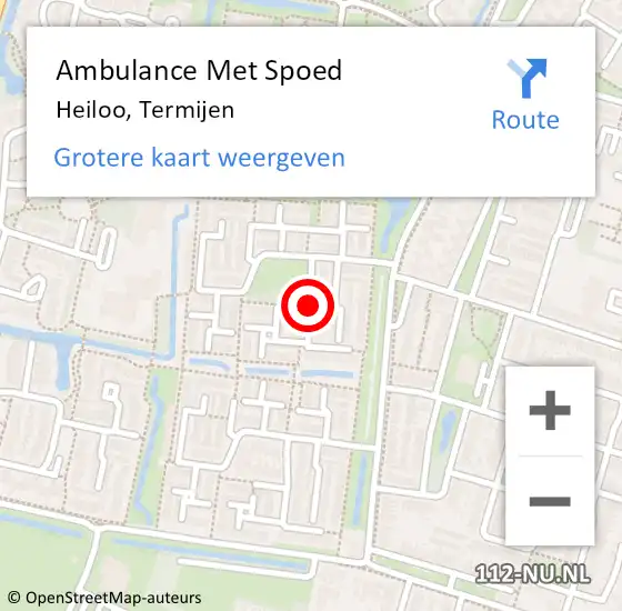 Locatie op kaart van de 112 melding: Ambulance Met Spoed Naar Heiloo, Termijen op 9 maart 2019 20:43