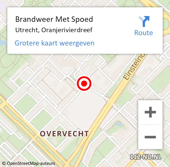 Locatie op kaart van de 112 melding: Brandweer Met Spoed Naar Utrecht, Oranjerivierdreef op 9 maart 2019 21:09