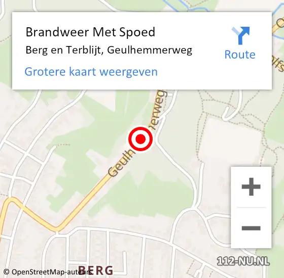 Locatie op kaart van de 112 melding: Brandweer Met Spoed Naar Berg en Terblijt, Geulhemmerweg op 10 maart 2019 12:19
