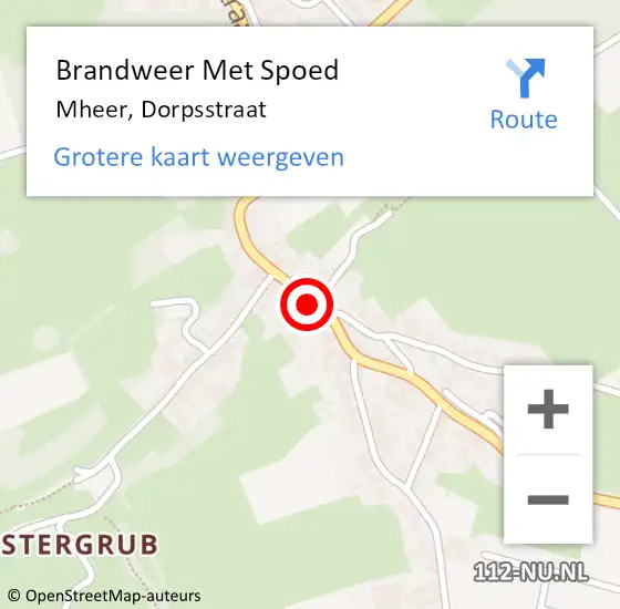 Locatie op kaart van de 112 melding: Brandweer Met Spoed Naar Mheer, Dorpsstraat op 10 maart 2019 12:29