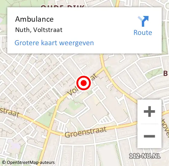 Locatie op kaart van de 112 melding: Ambulance Nuth, Voltstraat op 10 maart 2019 13:20