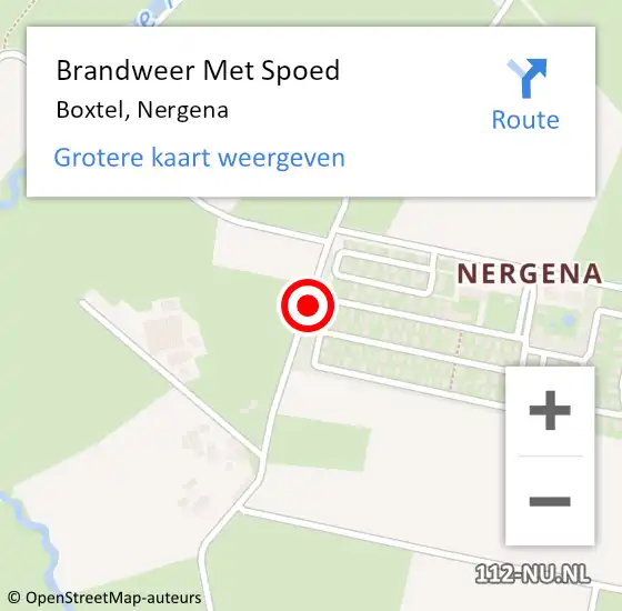 Locatie op kaart van de 112 melding: Brandweer Met Spoed Naar Boxtel, Nergena op 10 maart 2019 14:17