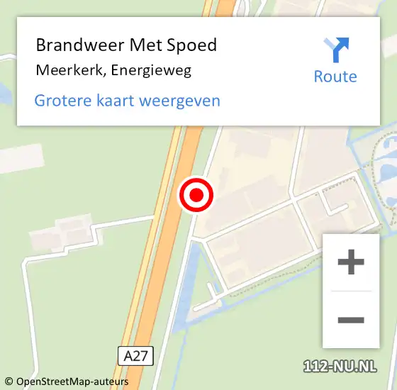 Locatie op kaart van de 112 melding: Brandweer Met Spoed Naar Meerkerk, Energieweg op 10 maart 2019 15:01