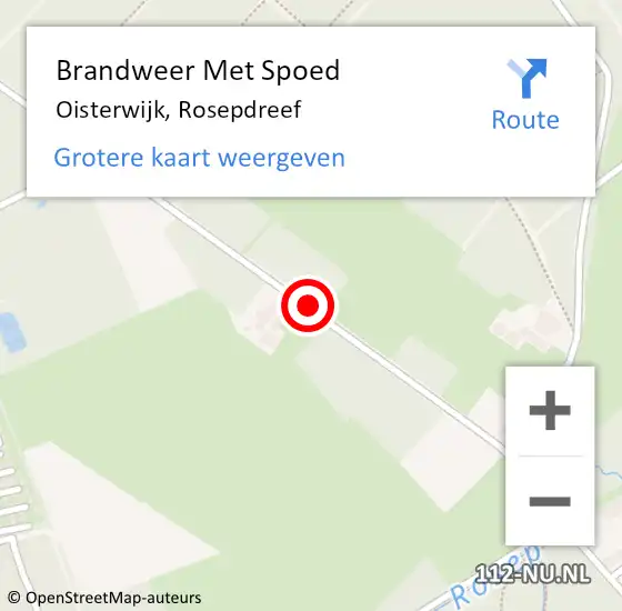 Locatie op kaart van de 112 melding: Brandweer Met Spoed Naar Oisterwijk, Rosepdreef op 10 maart 2019 16:34