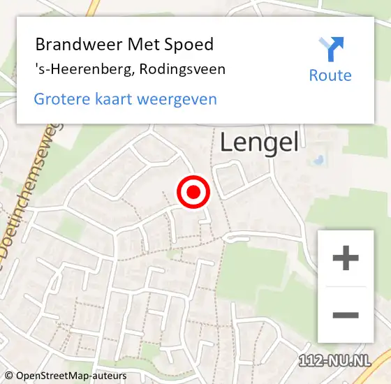 Locatie op kaart van de 112 melding: Brandweer Met Spoed Naar 's-Heerenberg, Rodingsveen op 11 maart 2019 16:33