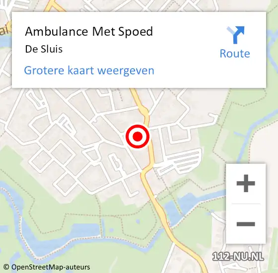 Locatie op kaart van de 112 melding: Ambulance Met Spoed Naar De Sluis op 12 maart 2019 11:14