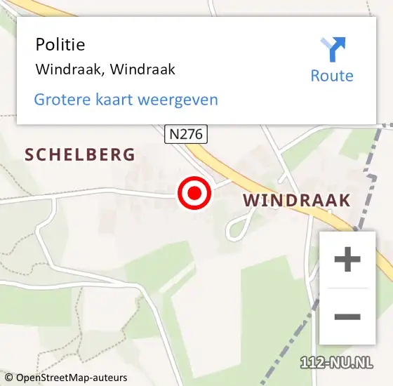 Locatie op kaart van de 112 melding: Politie Windraak, Windraak op 12 maart 2019 16:36