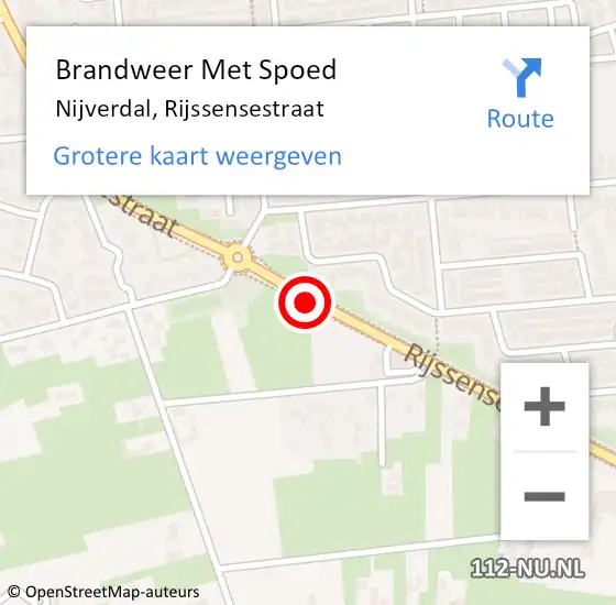 Locatie op kaart van de 112 melding: Brandweer Met Spoed Naar Nijverdal, Rijssensestraat op 12 maart 2019 19:55