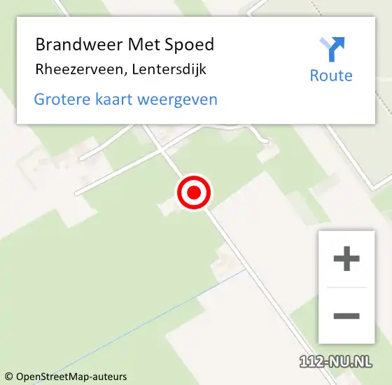 Locatie op kaart van de 112 melding: Brandweer Met Spoed Naar Rheezerveen, Lentersdijk op 12 maart 2019 21:45