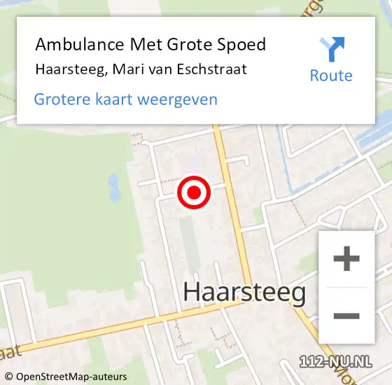 Locatie op kaart van de 112 melding: Ambulance Met Grote Spoed Naar Haarsteeg, Mari van Eschstraat op 12 maart 2019 22:48