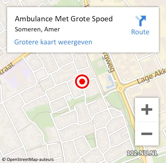 Locatie op kaart van de 112 melding: Ambulance Met Grote Spoed Naar Someren, Amer op 13 maart 2019 05:16
