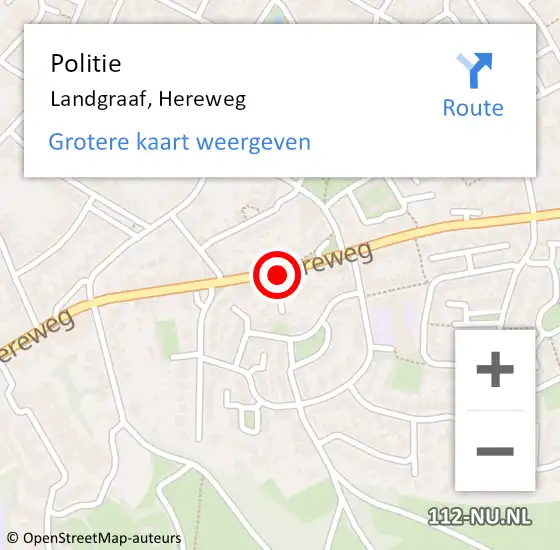 Locatie op kaart van de 112 melding: Politie Landgraaf, Hereweg op 13 maart 2019 12:56