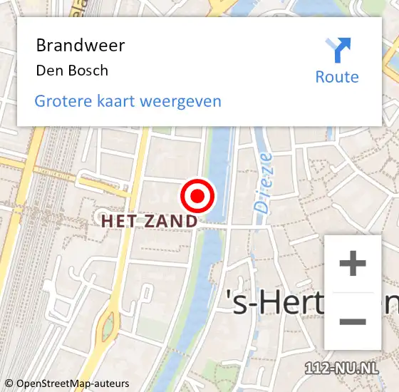 Locatie op kaart van de 112 melding: Brandweer Den Bosch op 13 maart 2019 18:00
