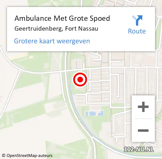 Locatie op kaart van de 112 melding: Ambulance Met Grote Spoed Naar Geertruidenberg, Fort Nassau op 14 maart 2019 08:06