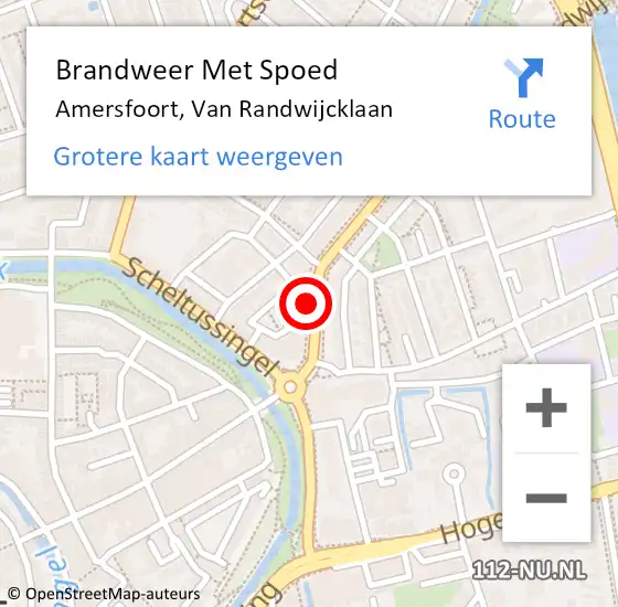 Locatie op kaart van de 112 melding: Brandweer Met Spoed Naar Amersfoort, Van Randwijcklaan op 14 maart 2019 16:17
