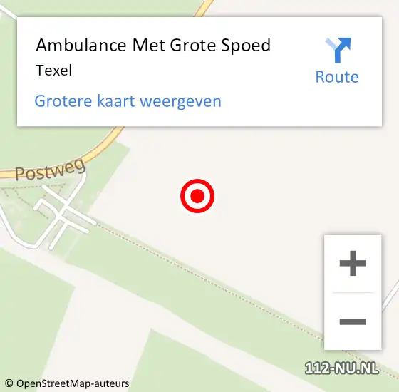 Locatie op kaart van de 112 melding: Ambulance Met Grote Spoed Naar Texel op 14 maart 2019 19:44