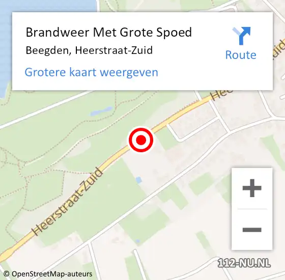 Locatie op kaart van de 112 melding: Brandweer Met Grote Spoed Naar Beegden, Heerstraat-Zuid op 14 maart 2019 21:15